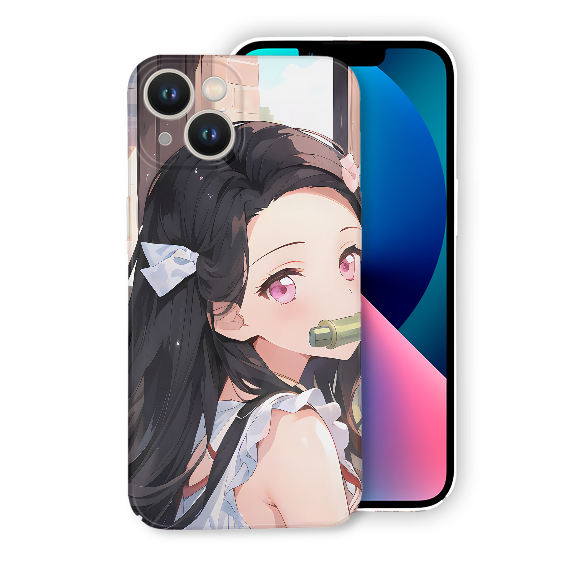 （画像用） 鬼滅の刃（きめつのやいば）竈門 禰󠄀豆子／かまど ねずこ Kamado Nezuko 【iPhone 14シリーズ対応】ハードケース